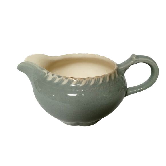 Vintage Harkerware Chesterton Gray Creamer Pitcher Pate Sur Pate from Set - Picture 2 of 13